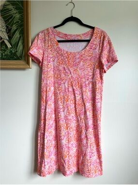 Lilly Pulitzer Hotty Oink Ten Speed Bicycle Print Cotton Dress Womens Medium